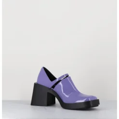 Outlet JUSTINE CLENQUET 90s Mary-Jane en cuir vernis lilas - KIM LILAC PATENT
