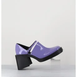 Outlet JUSTINE CLENQUET 90s Mary-Jane en cuir vernis lilas - KIM LILAC PATENT