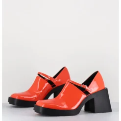 Clearance JUSTINE CLENQUET 90s Mary-Jane en cuir vernis - KIM PATENT ORANGE