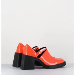 Clearance JUSTINE CLENQUET 90s Mary-Jane en cuir vernis - KIM PATENT ORANGE