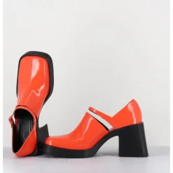 Clearance JUSTINE CLENQUET 90s Mary-Jane en cuir vernis - KIM PATENT ORANGE