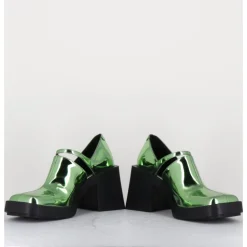 Hot JUSTINE CLENQUET 90s Mary-Jane miroir - KIM METALLIC GREEN VERT