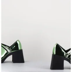 Hot JUSTINE CLENQUET 90s Mary-Jane miroir - KIM METALLIC GREEN VERT