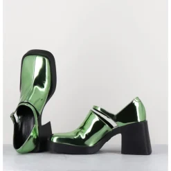 Hot JUSTINE CLENQUET 90s Mary-Jane miroir - KIM METALLIC GREEN VERT