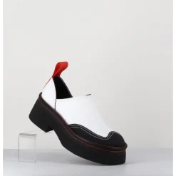 Hot E8 BY MIISTA Sabots chunky cuir & orange - MERCEDES WHITE MULES BLANC