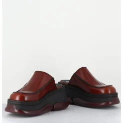 Online E8 BY MIISTA Sabots compensées 90s cuir & bubble rubber - BRIETTA BROWN MULES MARRON