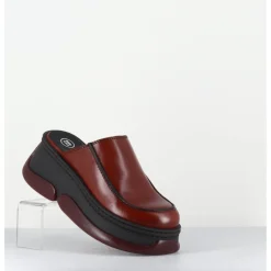 Online E8 BY MIISTA Sabots compensées 90s cuir & bubble rubber - BRIETTA BROWN MULES MARRON