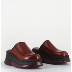 Online E8 BY MIISTA Sabots compensées 90s cuir & bubble rubber - BRIETTA BROWN MULES MARRON