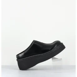 Discount E8 BY MIISTA Sabots compensés en cuir - MEGO BLACK MULES NOIR