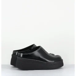 Discount E8 BY MIISTA Sabots compensés en cuir - MEGO BLACK MULES NOIR