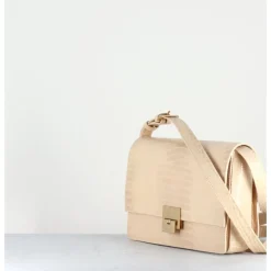 Clearance GARRICE LAB Sac en cuir imprimé croco crème - M93 COCCO ROSA