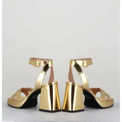 Outlet GARRICE LAB Sandales à plateforme cuir métallisé doré - SUNNY LAMINATO ORO DORE