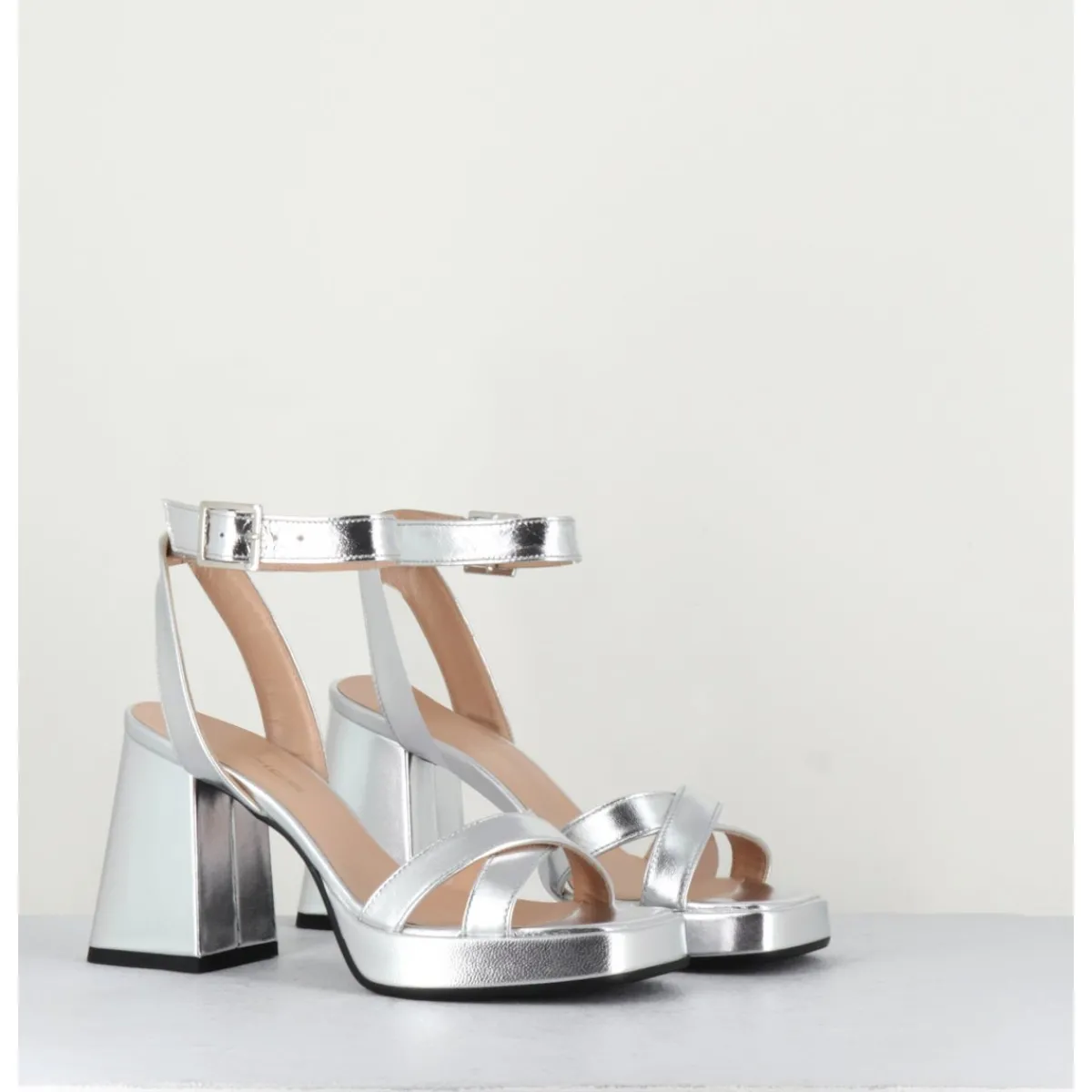 Online GARRICE LAB Sandales à plateforme cuir métallisé - SUNNY LAMINATO SILVER ARGENT