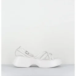 Outlet VIC MATIE Sandales à plateforme en cuir multi-brides - 1E1508D BONBON WHITE BLANC