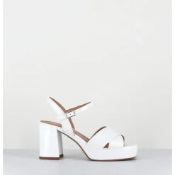 New GARRICE LAB Sandales à plateforme en cuir vernis - FEDA24 VERNICE BIANCO BLANC