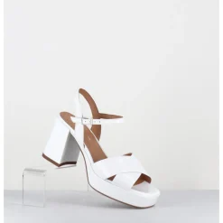 New GARRICE LAB Sandales à plateforme en cuir vernis - FEDA24 VERNICE BIANCO BLANC