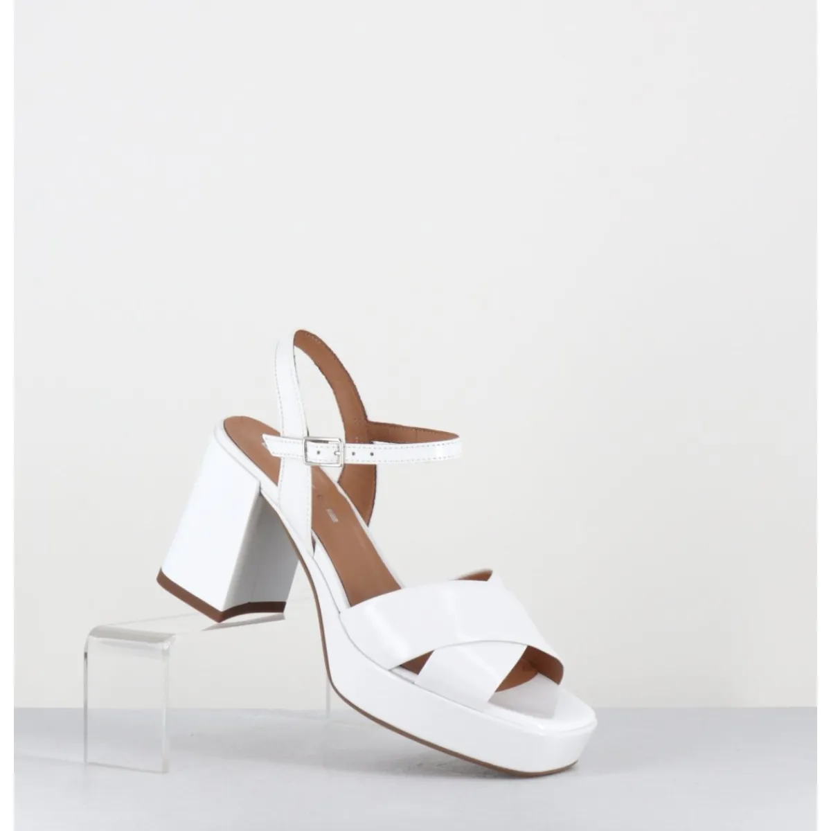 New GARRICE LAB Sandales à plateforme en cuir vernis - FEDA24 VERNICE BIANCO BLANC