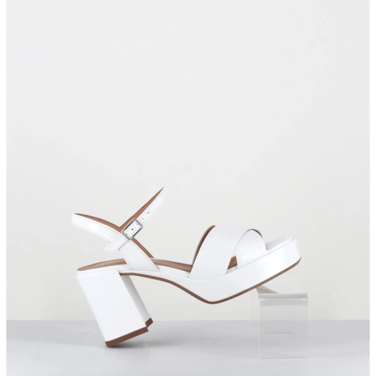New GARRICE LAB Sandales à plateforme en cuir vernis - FEDA24 VERNICE BIANCO BLANC