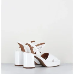 New GARRICE LAB Sandales à plateforme en cuir vernis - FEDA24 VERNICE BIANCO BLANC