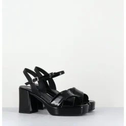 Online GARRICE LAB Sandales à plateforme en cuir vernis - FEDA24 VERNICE NERO NOIR