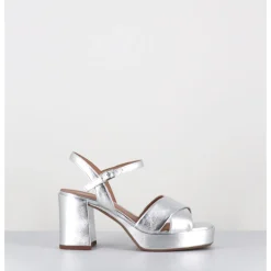 Hot GARRICE LAB Sandales à plateforme en cuir métallisé - FEDA24 WASH O ARGENT