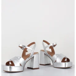 Hot GARRICE LAB Sandales à plateforme en cuir métallisé - FEDA24 WASH O ARGENT