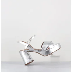 Hot GARRICE LAB Sandales à plateforme en cuir métallisé - FEDA24 WASH O ARGENT