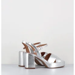 Hot GARRICE LAB Sandales à plateforme en cuir métallisé - FEDA24 WASH O ARGENT