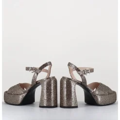 New ELENA IACHI Sandales à plateforme imprimé disco - E3356 LEXY ORO BRONZE