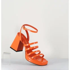 Outlet GARRICE LAB Sandales à plateforme multi-brides vernis - SUN VERNICE ARANCIO ORANGE
