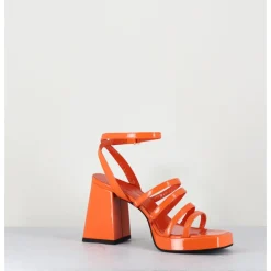 Outlet GARRICE LAB Sandales à plateforme multi-brides vernis - SUN VERNICE ARANCIO ORANGE