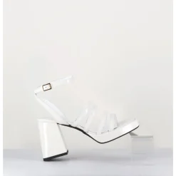 Best GARRICE LAB Sandales à plateforme multi-brides vernis - SUN VERNICE BIANCO BLANC