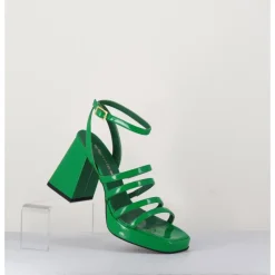 GARRICE LAB Sandales à plateforme multi-brides vernis - SUN VERNICE VERDE VERT