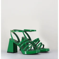 GARRICE LAB Sandales à plateforme multi-brides vernis - SUN VERNICE VERDE VERT