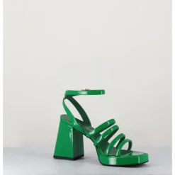 GARRICE LAB Sandales à plateforme multi-brides vernis - SUN VERNICE VERDE VERT