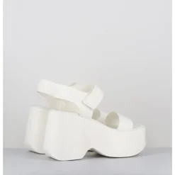 VIC MATIE Sandales compensées en cuir & gomme s - 1E1166D RUBBY OSSO BLANC