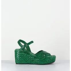 Discount GARRICE LAB Sandales compensées en cuir tressé - VERA24 MELA VERT