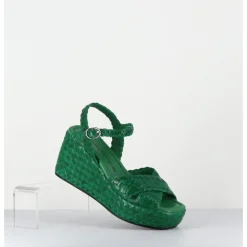 Discount GARRICE LAB Sandales compensées en cuir tressé - VERA24 MELA VERT