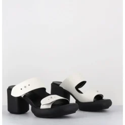 Online GARRICE LAB Sandales en cuir à plateforme talon graphique - ALIANO CORONA BIANCO BLANC