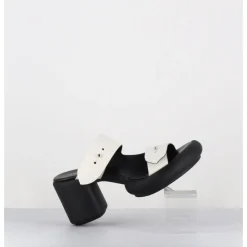 Online GARRICE LAB Sandales en cuir à plateforme talon graphique - ALIANO CORONA BIANCO BLANC