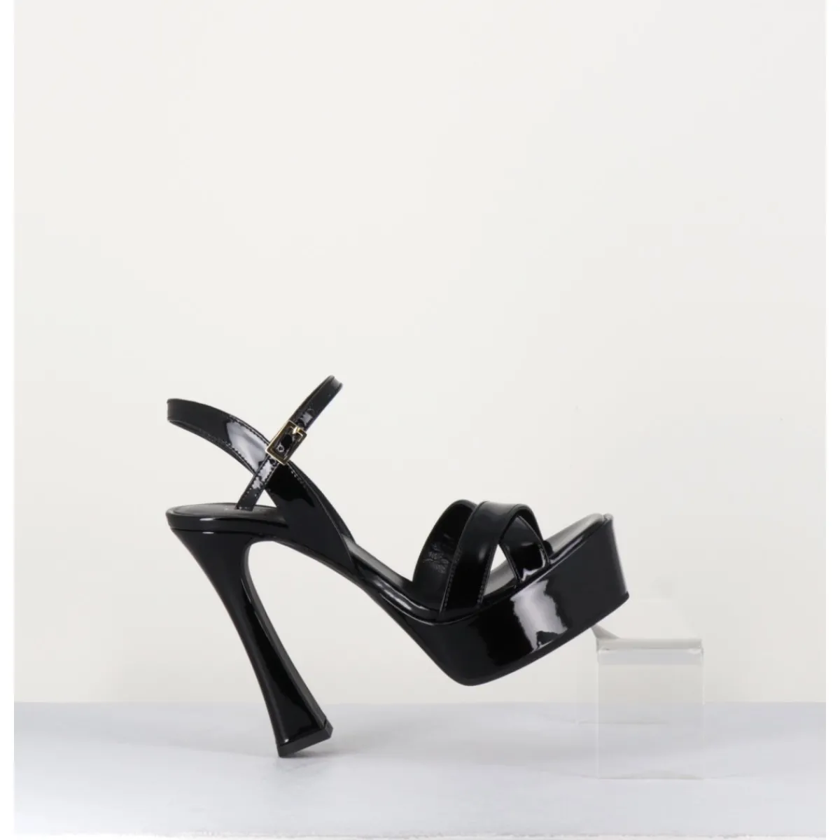 New GARRICE LAB Sandales en cuir vernis à talon haut - MIRA NERO NOIR