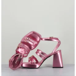 GARRICE LAB Sandales multi-brides à plateforme cuir métallisé - MINATE LAMINATO NINFEA ROSE