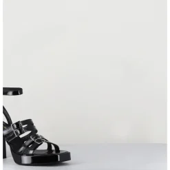 Best GARRICE LAB Sandales multi-brides à plateforme en cuir vernis - MINATE VERNICE NERO NOIR