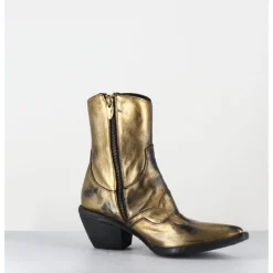 Best FAUZIAN JEUNESSE Santiags en cuir métallisé doré - 3857 SUPER ORO DORE