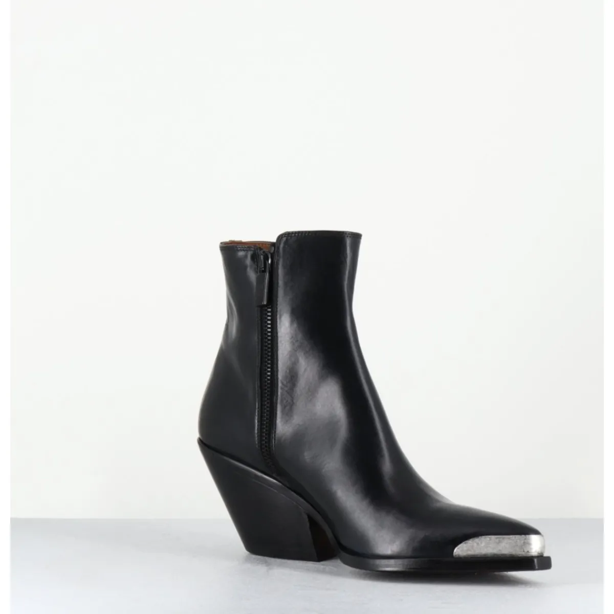 JO GHOST Santiags en cuir bout métallique - 4910 DIVER NERO NOIR