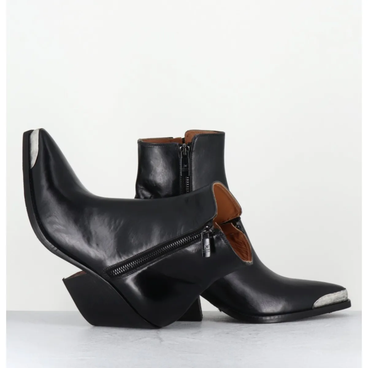 JO GHOST Santiags en cuir bout métallique - 4910 DIVER NERO NOIR