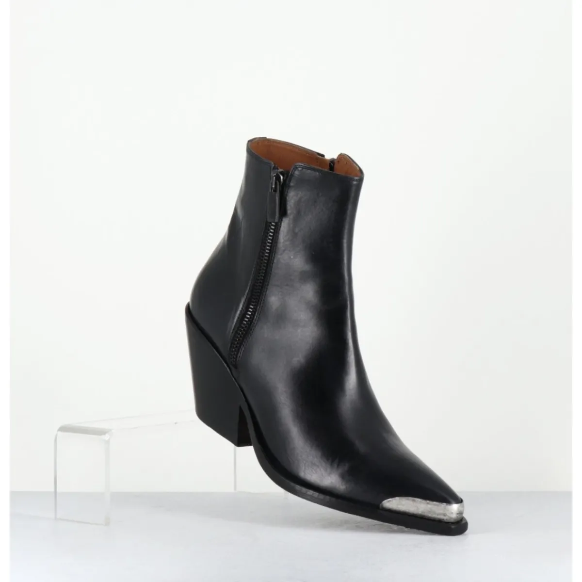 JO GHOST Santiags en cuir bout métallique - 4910 DIVER NERO NOIR