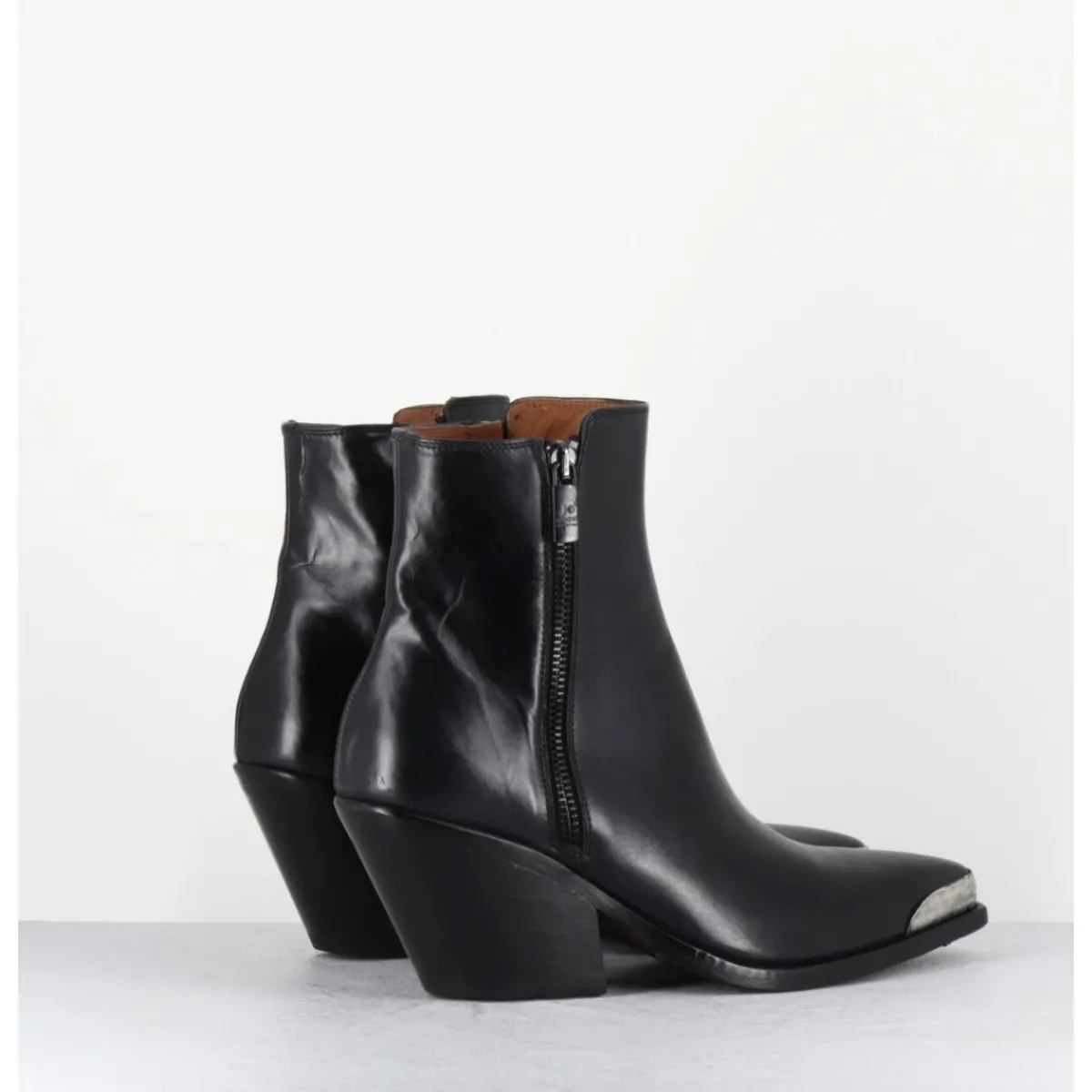 JO GHOST Santiags en cuir bout métallique - 4910 DIVER NERO NOIR