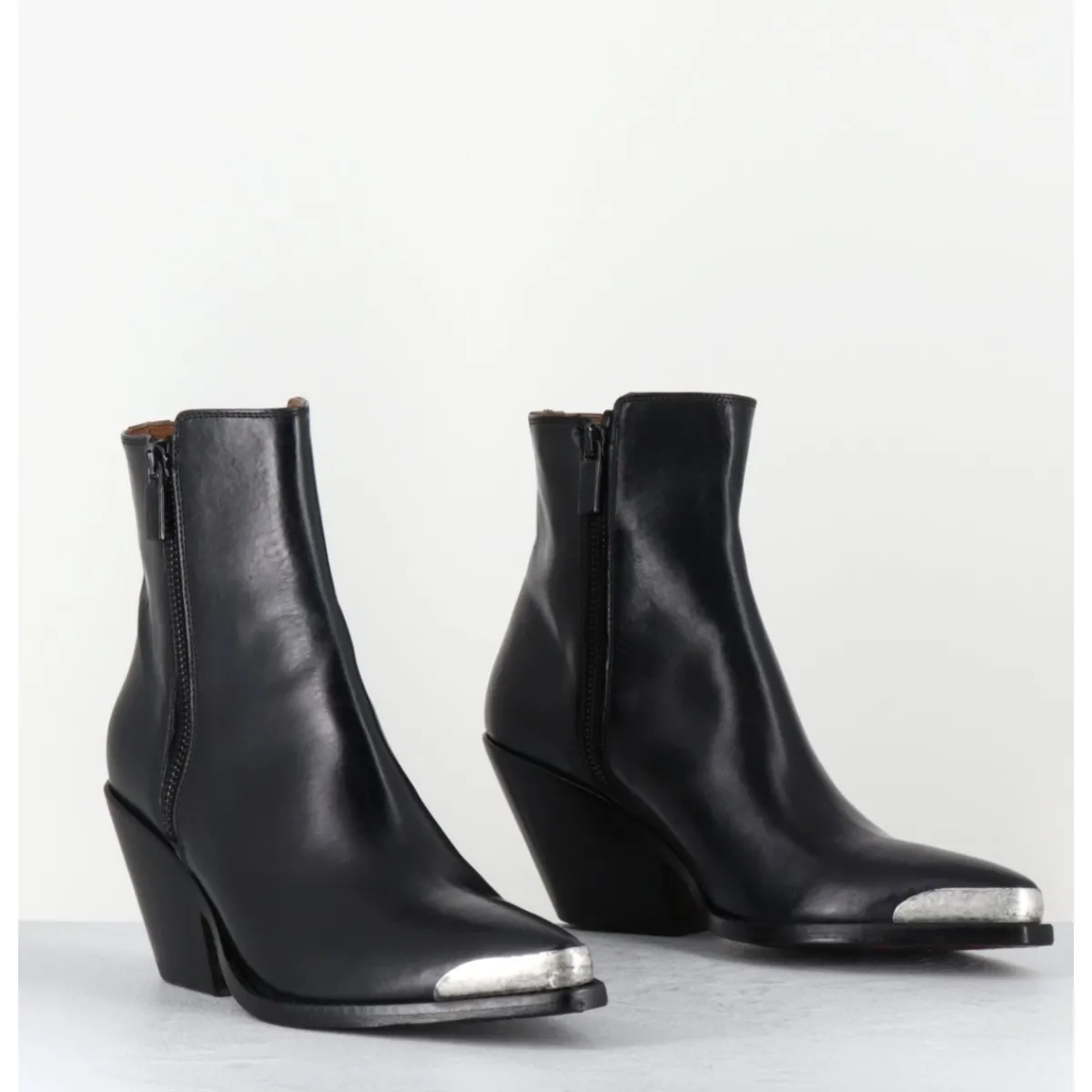 JO GHOST Santiags en cuir bout métallique - 4910 DIVER NERO NOIR