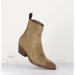 Hot SARTORE Santiags flammes en daim taupe - SR3651 FANGO CAMEL